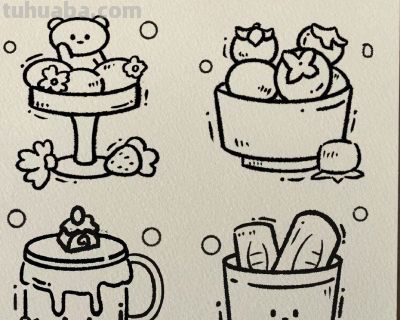 可爱的食物简笔画 - 图画吧TUHUABA