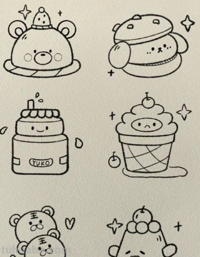 可爱的食物简笔画 - 图画吧TUHUABA