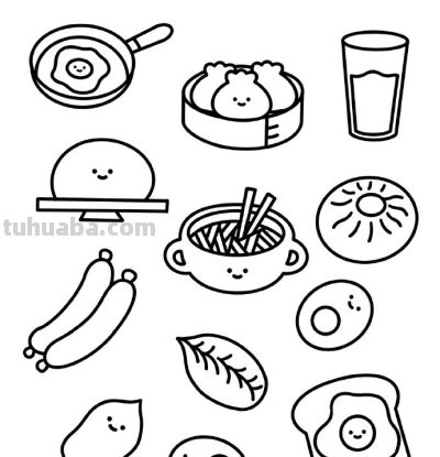 可爱的食物简笔画 - 图画吧TUHUABA
