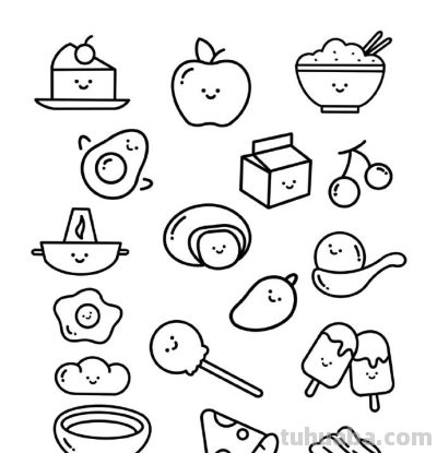 可爱的食物简笔画 - 图画吧TUHUABA