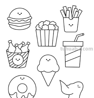 可爱的食物简笔画 - 图画吧TUHUABA