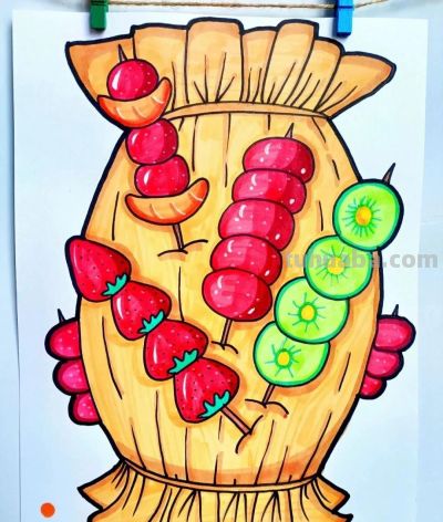 绘画素材—让人流口水的冬天美食少儿儿童创意画课例，太厉害了！ - 图画吧TUHUABA