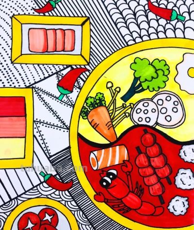 绘画素材—让人流口水的冬天美食少儿儿童创意画课例，太厉害了！ - 图画吧TUHUABA