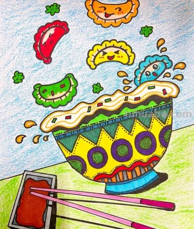 绘画素材—让人流口水的冬天美食少儿儿童创意画课例，太厉害了！ - 图画吧TUHUABA