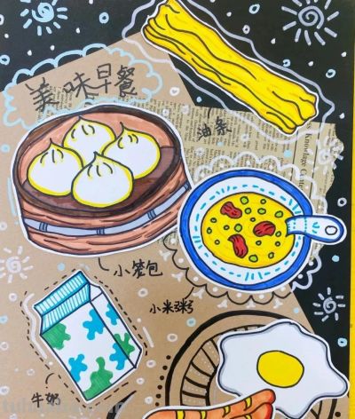 绘画素材—让人流口水的冬天美食少儿儿童创意画课例，太厉害了！ - 图画吧TUHUABA