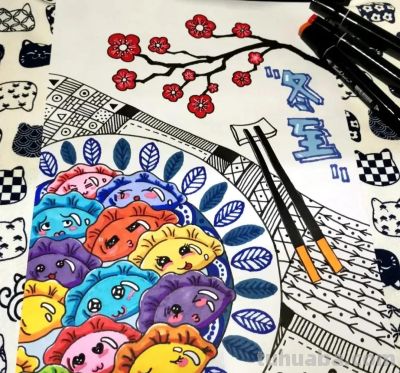 绘画素材—让人流口水的冬天美食少儿儿童创意画课例，太厉害了！ - 图画吧TUHUABA