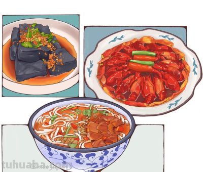 中国传统美食插画 - 图画吧TUHUABA