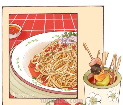 中国传统美食插画 - 图画吧TUHUABA