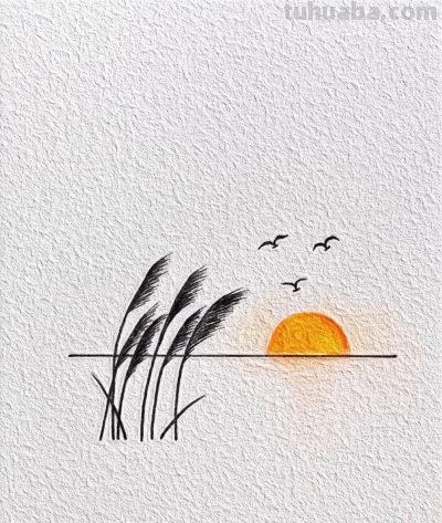 简笔画｜在春风里起舞，让生活如诗如画 - 图画吧TUHUABA