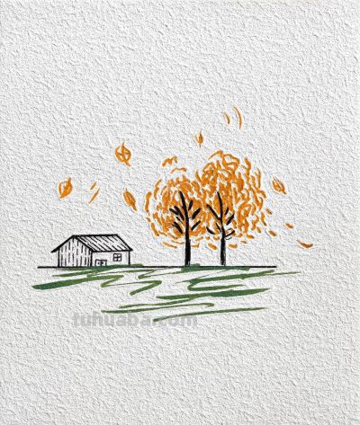 简笔画｜在春风里起舞，让生活如诗如画 - 图画吧TUHUABA