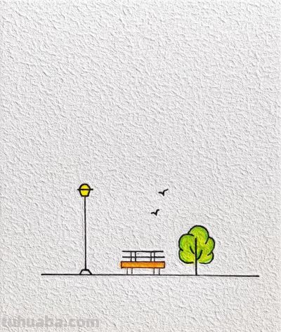 简笔画｜在春风里起舞，让生活如诗如画 - 图画吧TUHUABA