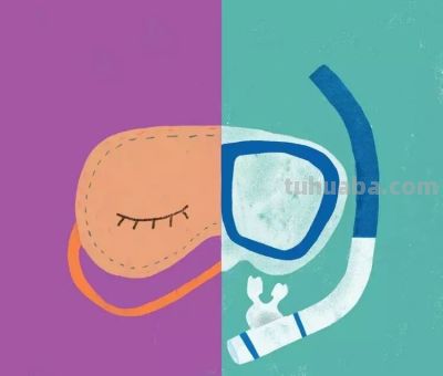 日常生活和度假两种情绪，一套简单插画就淋漓尽致出来了 - 图画吧TUHUABA