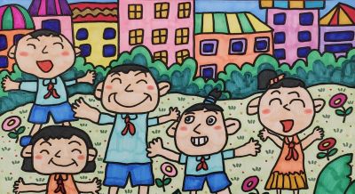 分享一组校园生活主题绘画，阳光下成长，快乐的校园生活，可收藏