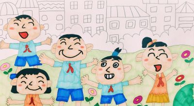 分享一组校园生活主题绘画，阳光下成长，快乐的校园生活，可收藏 - 图画吧TUHUABA