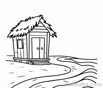 22种小房子简笔画线稿图，打印涂色 - 图画吧TUHUABA