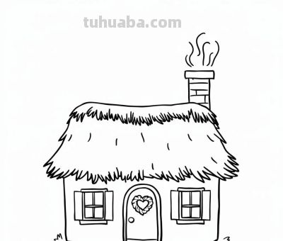 22种小房子简笔画线稿图，打印涂色 - 图画吧TUHUABA