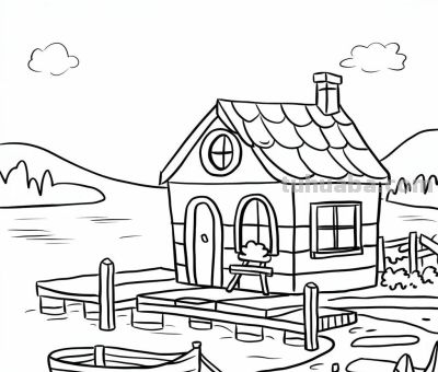 22种小房子简笔画线稿图，打印涂色 - 图画吧TUHUABA