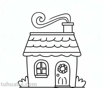 22种小房子简笔画线稿图，打印涂色 - 图画吧TUHUABA
