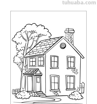 22种小房子简笔画线稿图，打印涂色 - 图画吧TUHUABA