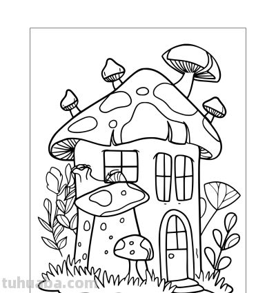 22种小房子简笔画线稿图，打印涂色 - 图画吧TUHUABA