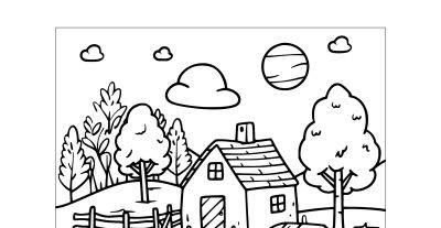 22种小房子简笔画线稿图，打印涂色 - 图画吧TUHUABA