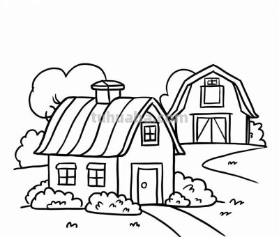 22种小房子简笔画线稿图，打印涂色 - 图画吧TUHUABA