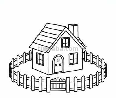 22种小房子简笔画线稿图，打印涂色 - 图画吧TUHUABA