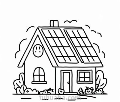 22种小房子简笔画线稿图，打印涂色 - 图画吧TUHUABA