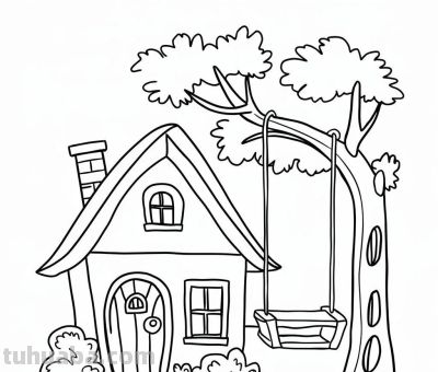 22种小房子简笔画线稿图，打印涂色 - 图画吧TUHUABA