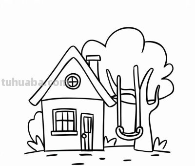22种小房子简笔画线稿图，打印涂色 - 图画吧TUHUABA