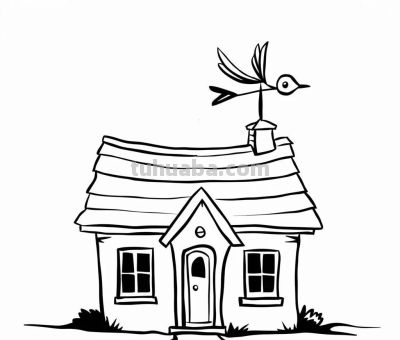 22种小房子简笔画线稿图，打印涂色 - 图画吧TUHUABA