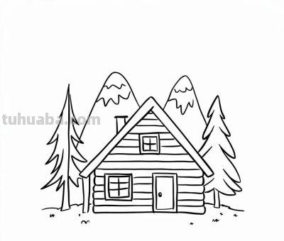 22种小房子简笔画线稿图，打印涂色 - 图画吧TUHUABA