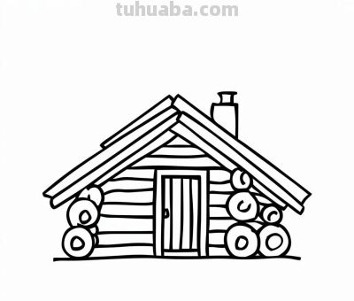 22种小房子简笔画线稿图，打印涂色 - 图画吧TUHUABA