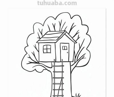 22种小房子简笔画线稿图，打印涂色 - 图画吧TUHUABA