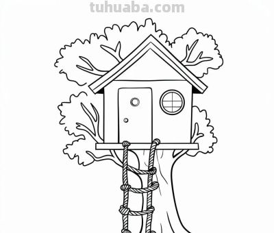 22种小房子简笔画线稿图，打印涂色 - 图画吧TUHUABA