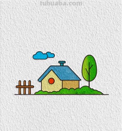 简笔画~房子 - 图画吧TUHUABA