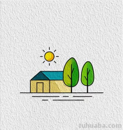 简笔画~房子 - 图画吧TUHUABA