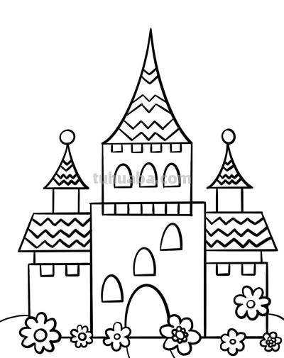 儿童简笔画#幼儿园美术#城堡简笔画#可打印 - 图画吧TUHUABA