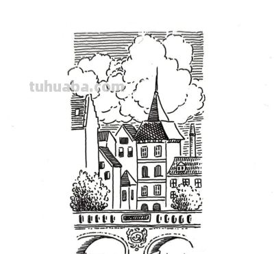 有手就会画！极简建筑风景画，初学者收藏 - 图画吧TUHUABA