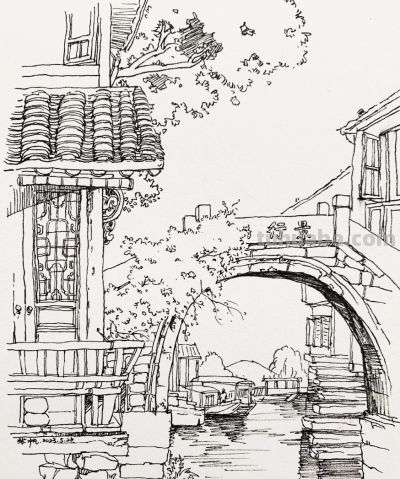 有手就会画！极简建筑风景画，初学者收藏 - 图画吧TUHUABA