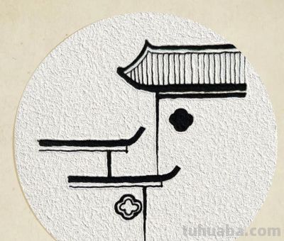 今日古风简笔画❥ 垂影栖檐（附过程） - 图画吧TUHUABA