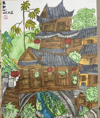 绘画：中国建筑｜烟台中小学生“才艺秀”作品选登