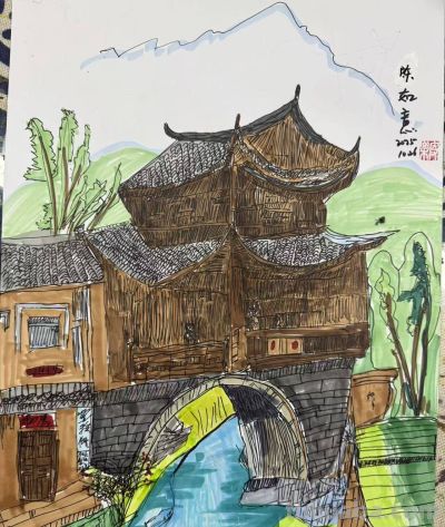 绘画：中国建筑｜烟台中小学生“才艺秀”作品选登 - 图画吧TUHUABA