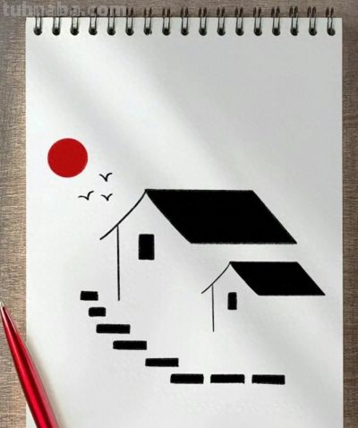 （三十六）只需四步，你也会的古风建筑简笔画，喜欢收藏