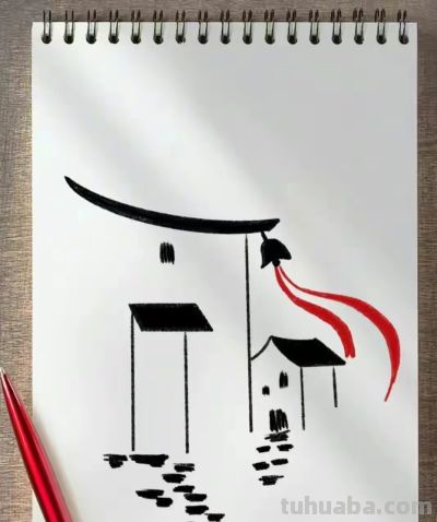 （三十六）只需四步，你也会的古风建筑简笔画，喜欢收藏 - 图画吧TUHUABA