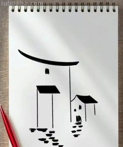 （三十六）只需四步，你也会的古风建筑简笔画，喜欢收藏 - 图画吧TUHUABA