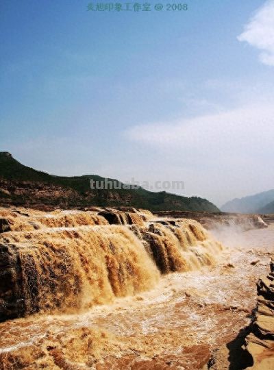 壶口激流·行为艺术水彩插画创作