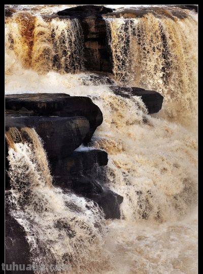 壶口激流·行为艺术水彩插画创作 - 图画吧TUHUABA