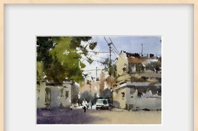 每日一画 | 巷口：写意水彩对都市市井瞬间气韵的诗性捕获 - 图画吧TUHUABA