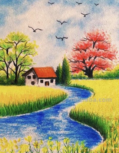 彩铅风景图 - 图画吧TUHUABA